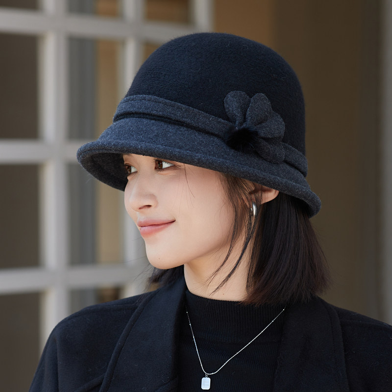 羊毛呢渔夫帽子女秋冬天保暖优雅英伦复古盆帽礼帽气质百搭韩版潮,淘宝优惠券,粉丝福利购,淘宝优惠卷