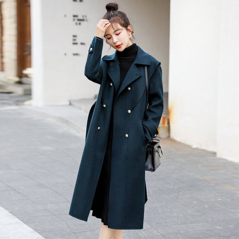 毛呢外套中长款2020秋冬季新款斗篷 紫铃轻舞毛呢外套