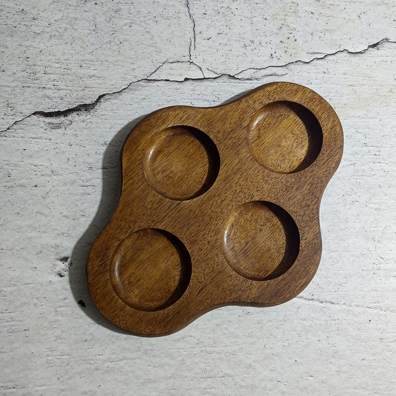 四杯酒杯木托盘四孔木制杯垫品鉴杯托小菜小吃食冷菜日料拼盘餐盘,淘宝优惠券,粉丝福利购,淘宝优惠卷