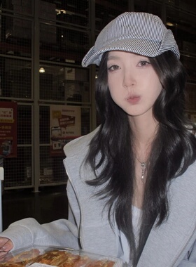 2026新款两戴条纹渔夫帽子女夏季遮阳防晒韩版休闲百搭鸭舌帽情侣
