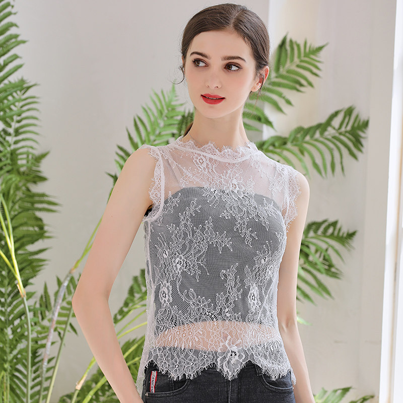 2021夏秋短款打底仙女镂空蕾丝衫 佐朵蕾丝衫/雪纺衫