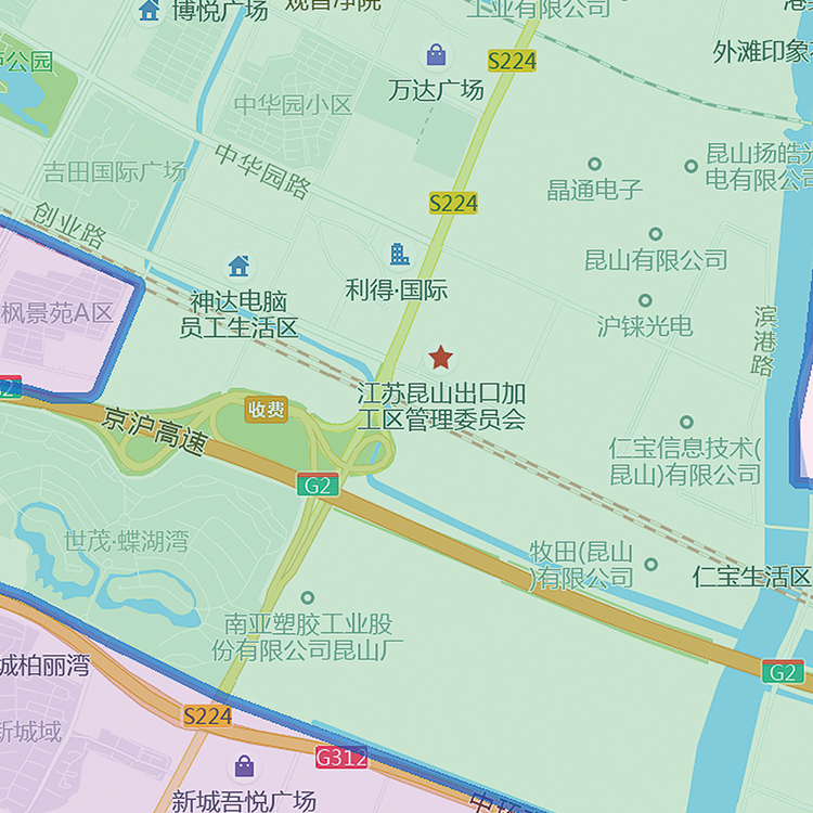 2024新款昆山市地图贴图办公室挂图高清防水墙壁贴超大装饰画定制 - 图3