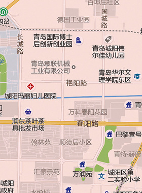 2026新款青岛市区地图办公室挂图高清防水墙壁贴超大装饰画定制