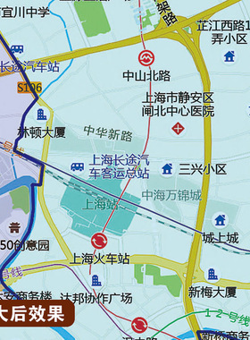 2026新款上海市城区地 图高清防水装饰画办公室挂图高超大定制