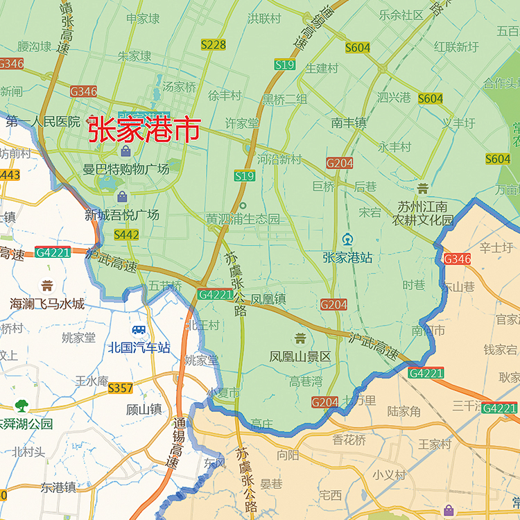 2024新款苏州市区划地图办公室挂图高清防水装饰画推荐超大可定制-图2