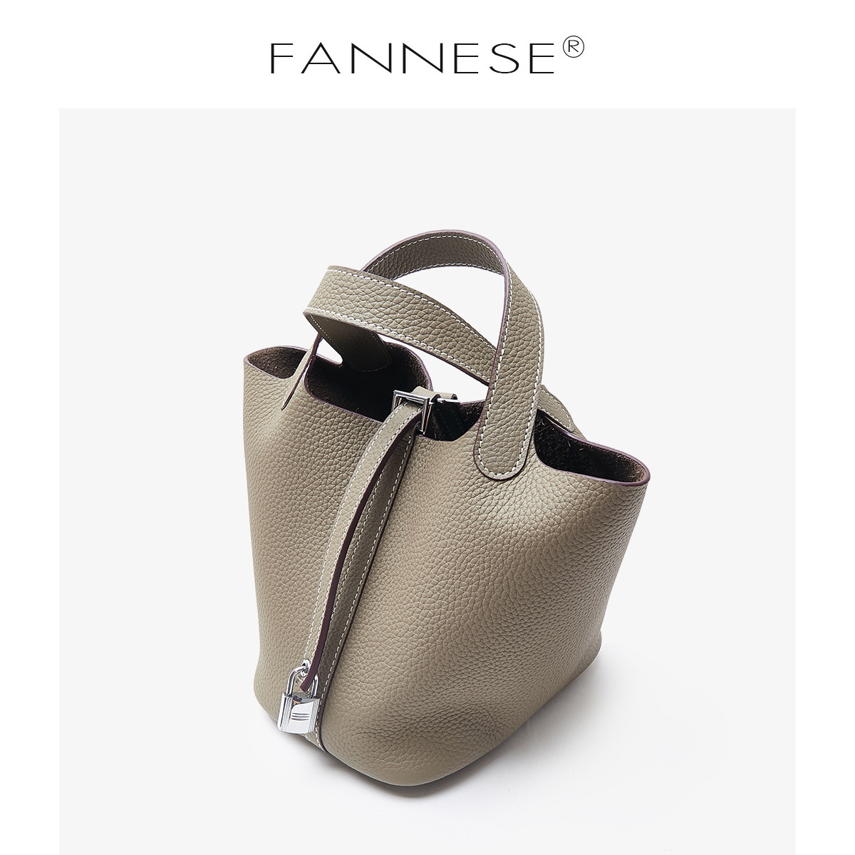 超软品质头层牛皮菜篮子潮ck水桶包 梵妮诗女士包袋