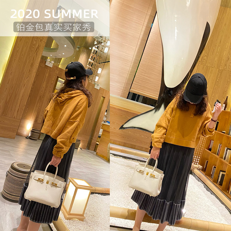 荔枝纹真皮头层牛大容量新娘铂金包 梵妮诗女士包袋