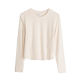 白色长袖打底衫女春秋内搭短款鱼骨小个子上衣设计感修身洋气T恤