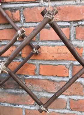 天然树枝挂饰四边花环幼儿园自然角手工创作树枝道具DIY墙挂摆设