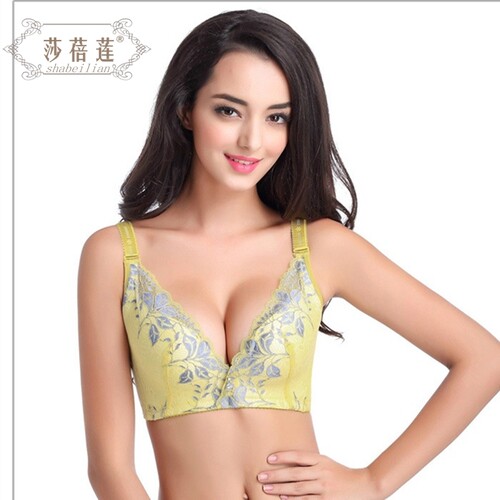 莎蓓莲3081蕾丝无钢圈健康透气蕾丝内衣聚拢B调整型深V杯文胸 - 图2
