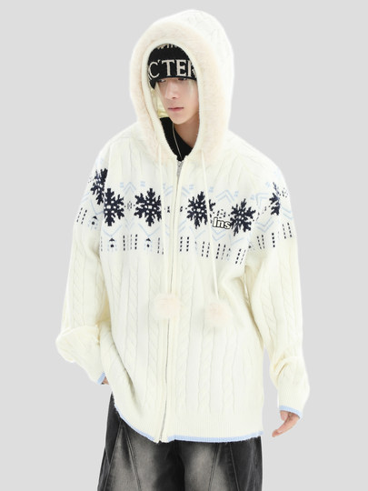 INSstudios fur collar fair island sweater