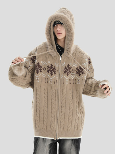 INSstudios fur collar fair island sweater