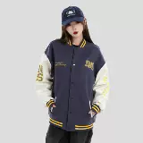 INSstudios Плетеная этническая бейсбольная форма для влюбленных, куртка, в американском стиле, свободный крой