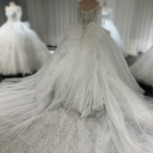 [Умный Сяндиан] Новое -слово плечое тяжелое рабочие невеста свадебное платье -платье дворец ретро главное свадебное платье Big Drag