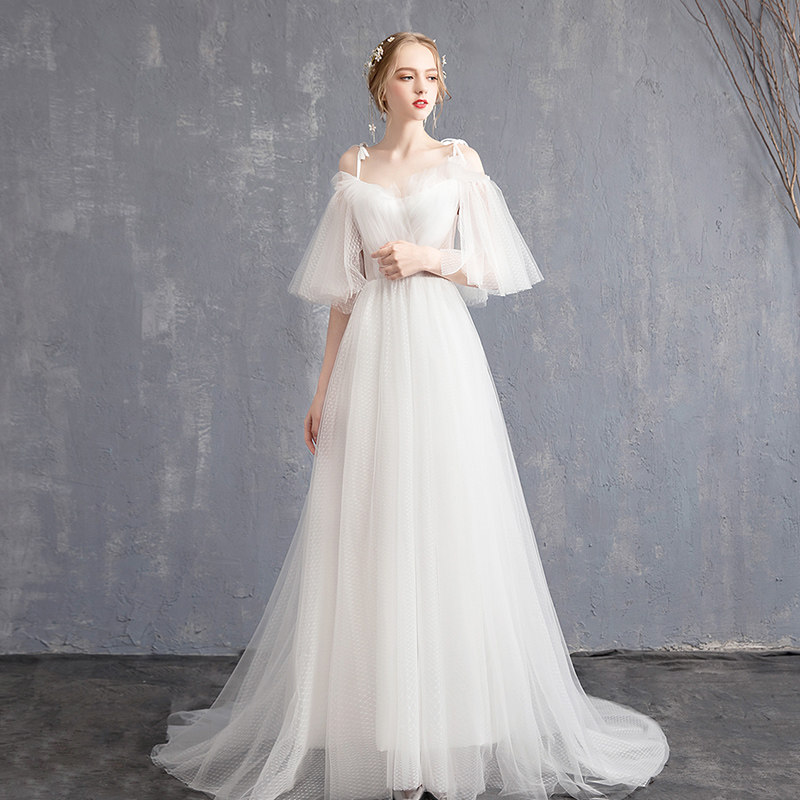 法式复古仙婚纱2021新款简约新娘 媛菲莎妮婚纱