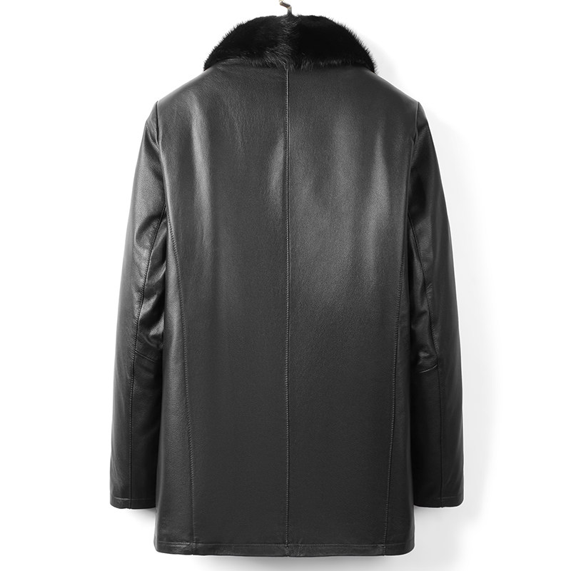 海宁真皮皮衣男中长款脱卸内胆水貂毛翻领中老年爸爸装商务外套冬,淘宝优惠券,粉丝福利购,淘宝优惠卷