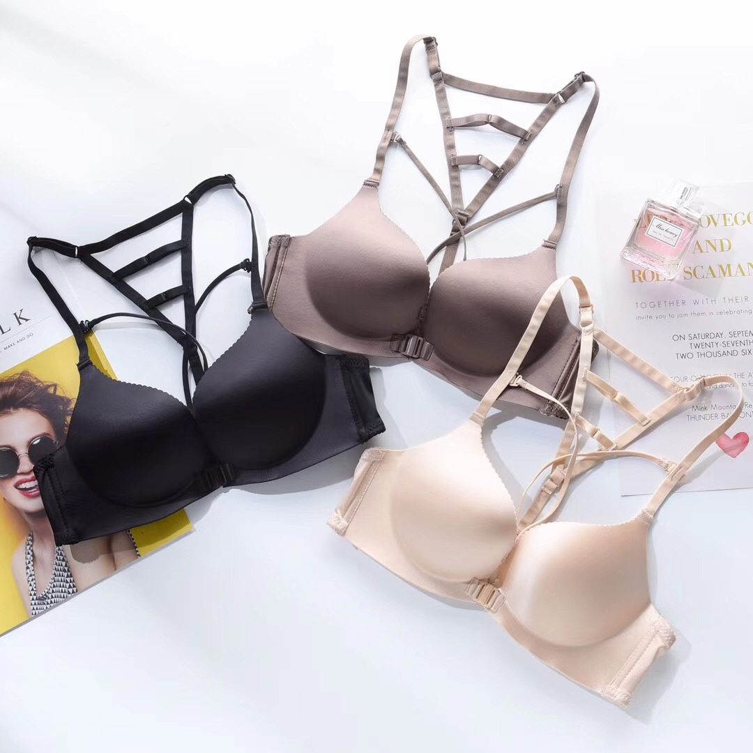 夏季聚拢中厚露背内衣少女无钢圈 樱尚雅文胸套装