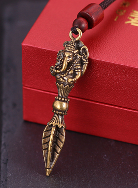 藏式大象财神普巴金刚降魔杵吊坠