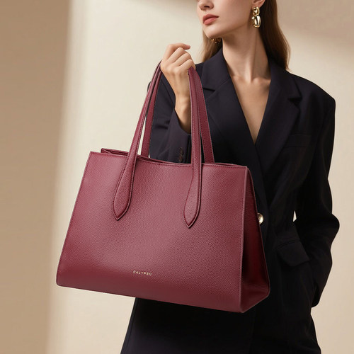 大容量托特包女2026新款高级感日常通勤真皮手提单肩包简约大包包 - 图1