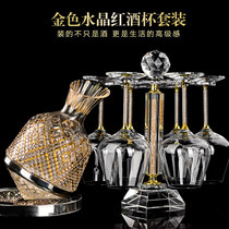 Light extravagant upscale tumbler decanter Decanter Home Cup Shelf European Style Red Wine Glass Suit Crystal High Foot Cup Swivel Pot
