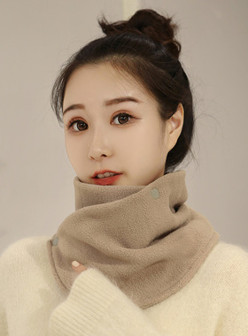 2026女秋冬新款披肩围脖保暖防寒护颈毛绒围巾双面摇粒绒护颈脖套
