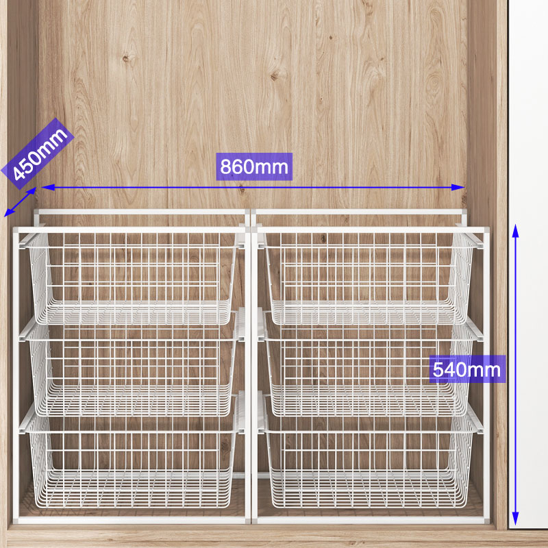 衣柜抽屉式分层置物架衣橱收纳隔板内置收纳拉篮衣柜空间利用神器