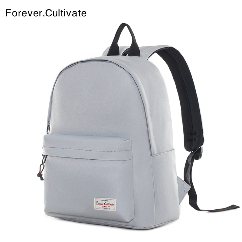 Forever cultivate纯色双肩包女韩版中学生书包女ins风简约背包男