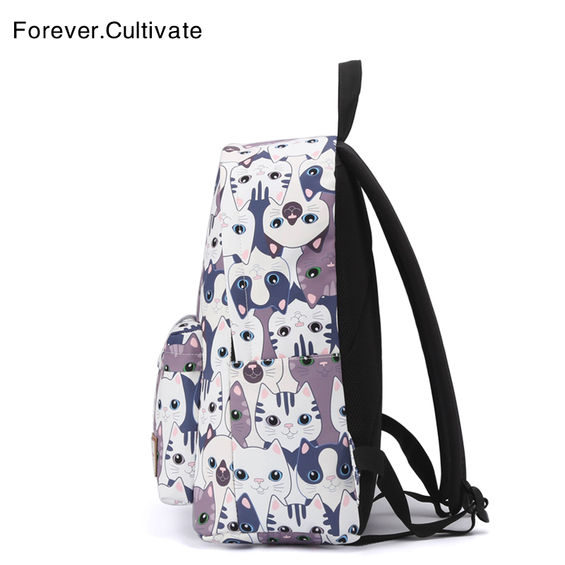 Forever cultivate双肩包女韩版可爱初中生背包大学生书包电脑包-图1