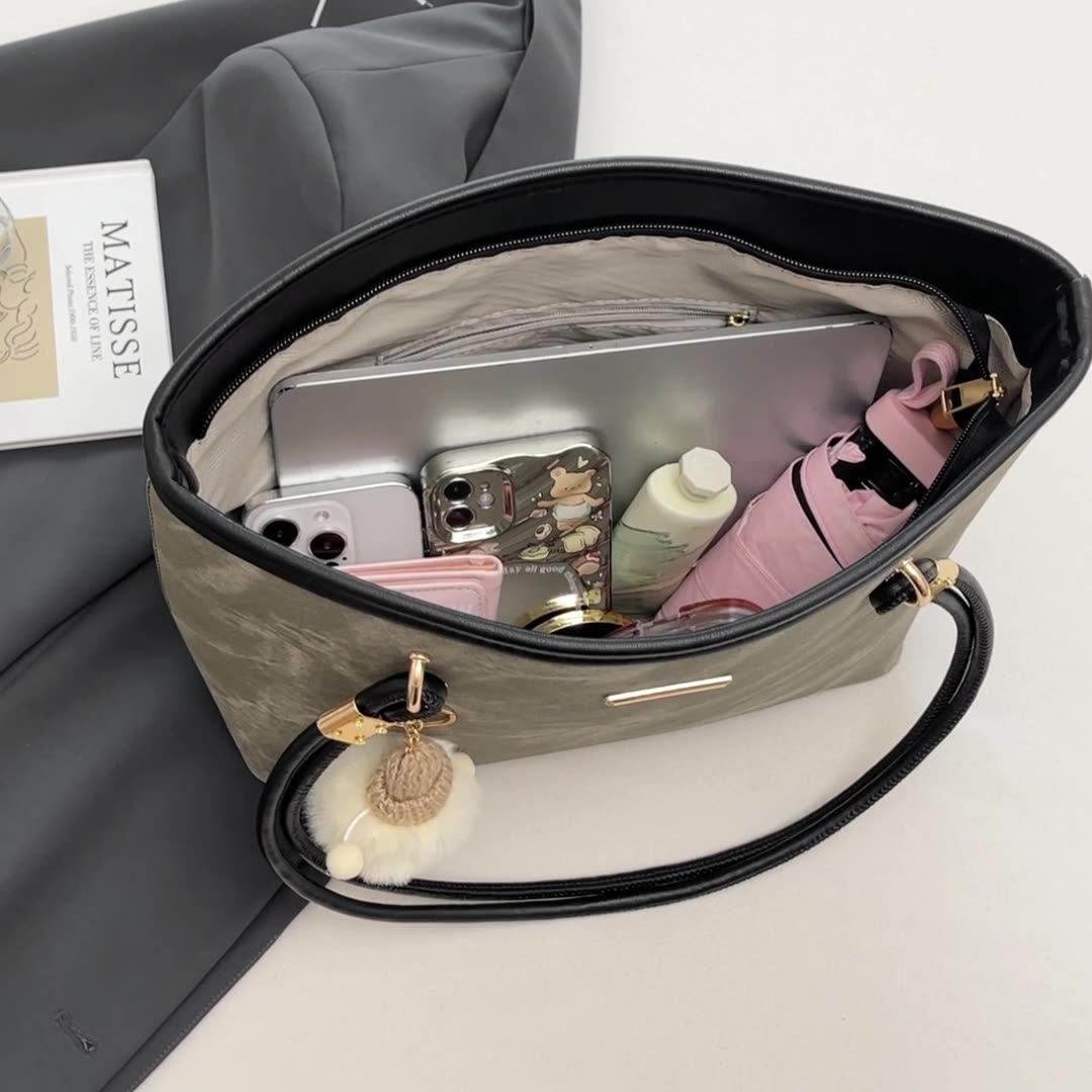 晚觅女生大容量包包百搭单肩包2026新款简约轻奢大学生上课通勤包,淘宝优惠券,粉丝福利购,淘宝优惠卷