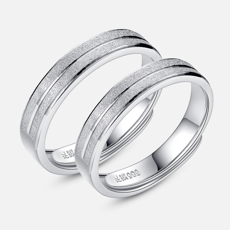 999情侣礼物一对纪念男ck纯银戒指 银尚盟戒指/指环
