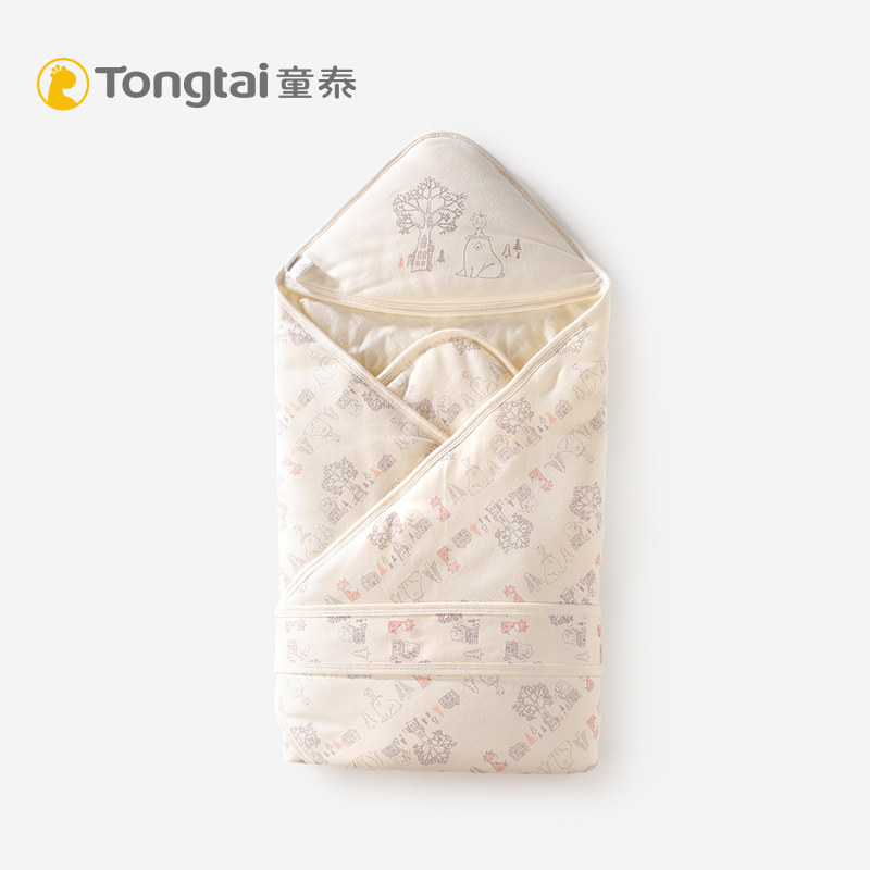 童泰新生儿全棉春秋薄棉宝宝抱毯 童泰爱乐婴童抱被/抱毯