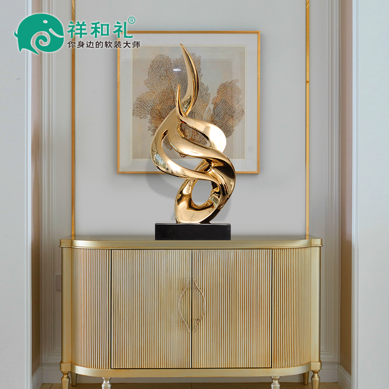 創意飾品玄關桌擺設現代家居客廳裝飾雕塑工藝品電視櫃擺件藝術品