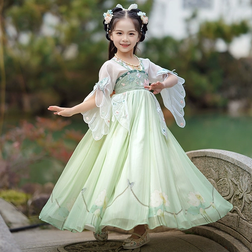 Ханьфу, летняя детская юбка, тонкое летнее платье, летняя одежда, детская одежда