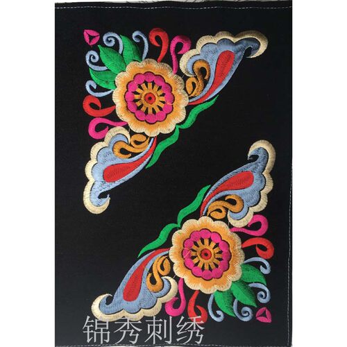 民族风刺绣绣花绣片 机绣绣片 蝴蝶花刺绣 - 图0