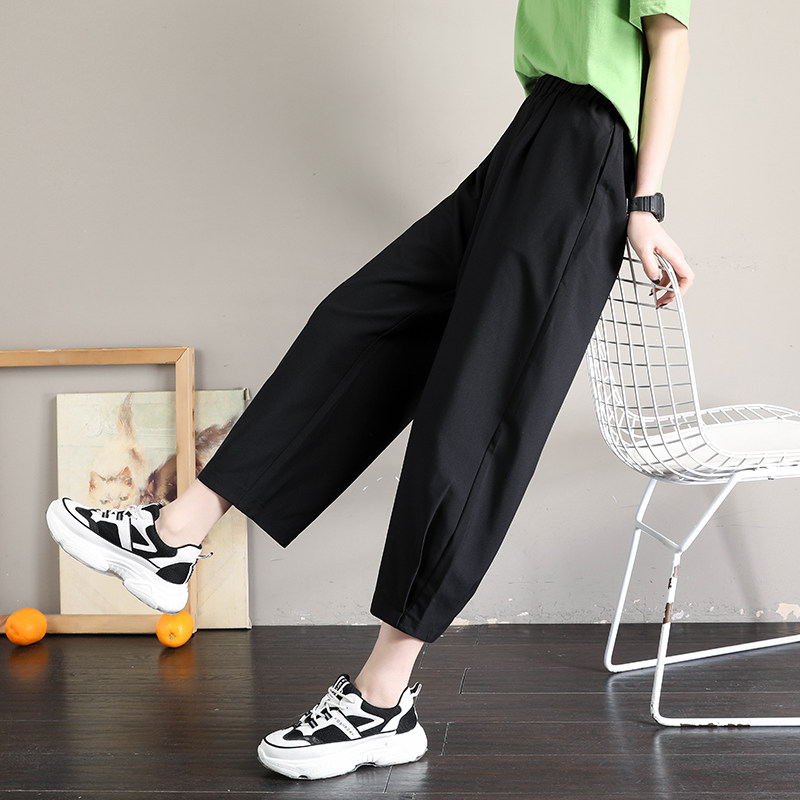 休闲阔腿裤高腰垂感春秋季直筒裤子 三亲休闲裤