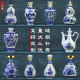 Jingdezhen ແກ້ວເຫລົ້າທີ່ເຮັດຈາກ porcelain ສີຟ້າແລະສີຂາວຂອງຄົວເຮືອນແກ້ວເຫຼົ້າແວງປະທັບຕາ