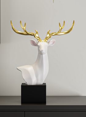 现代格调样板间鹿头创意酒柜摆件