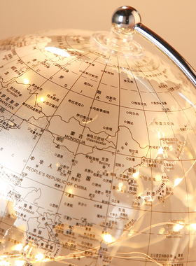 简约轻奢透明地球仪客厅家居摆件