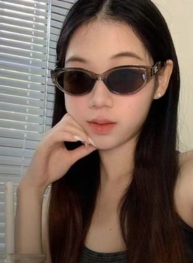 2025新款章若楠同款猫眼墨镜女款复古高级感防强光显瘦太阳镜