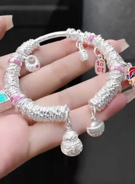 吞金盘缠手链多巴胺如意招财手镯