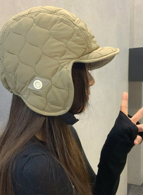 羊羔绒雷锋帽女冬季保暖护耳帽防寒加厚防风骑车包头帽东北滑雪帽