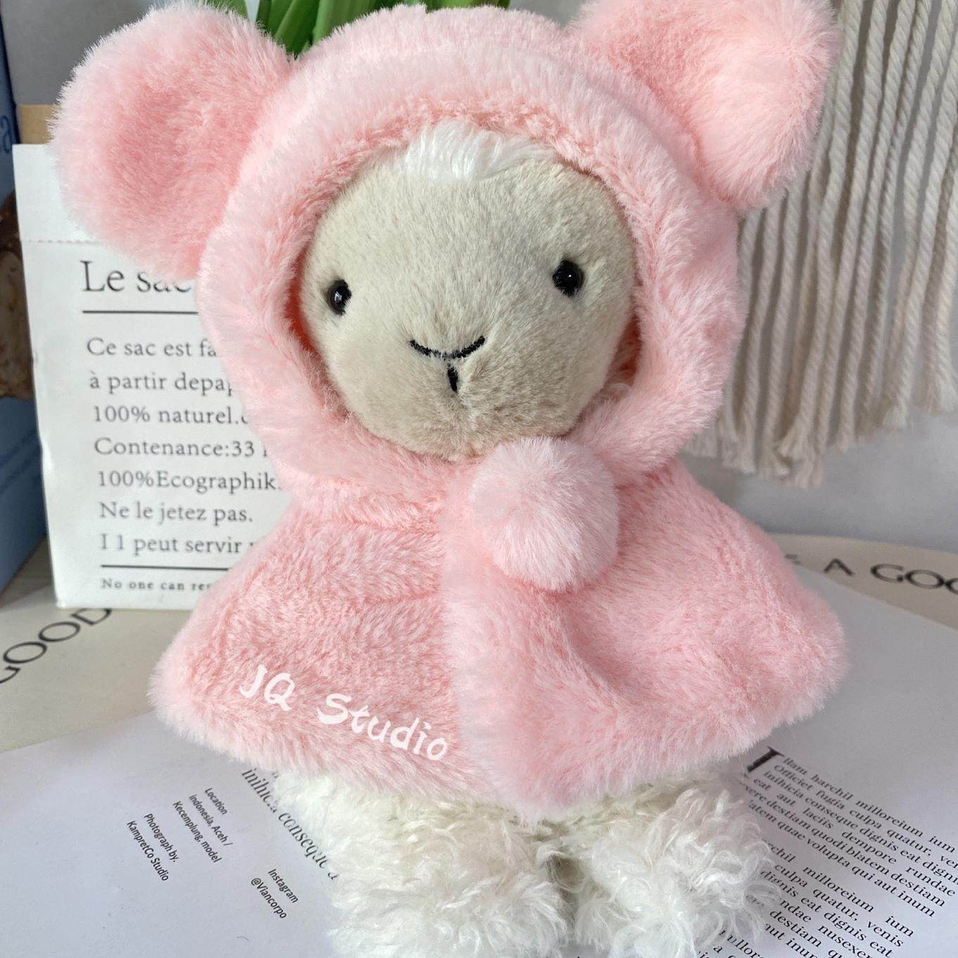 18cm小羊毛绒公仔玩偶娃娃围巾披肩长毛斗篷秋冬甜美衣服毛衣男宝,淘宝优惠券,粉丝福利购,淘宝优惠卷