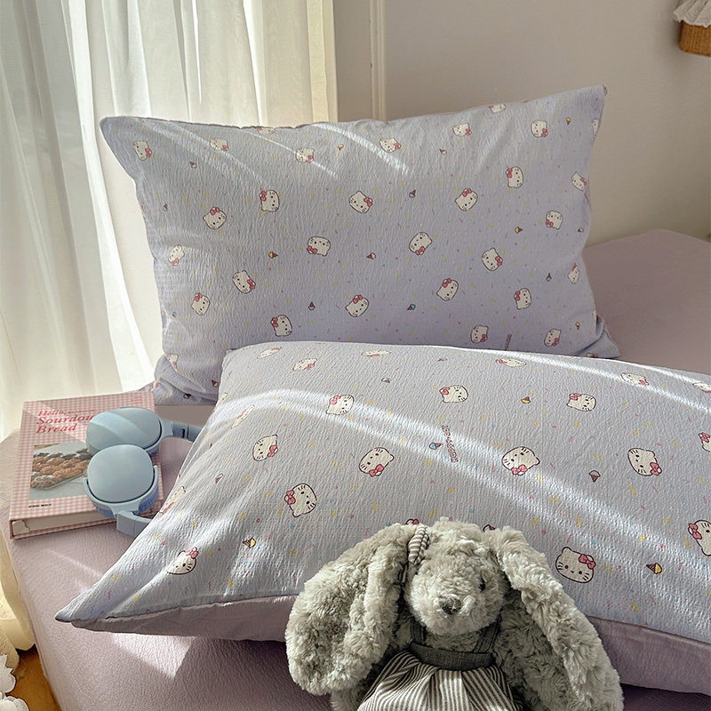 卡通水洗棉床单四件套可爱小狗大学生宿舍被套儿童三件套四季通用