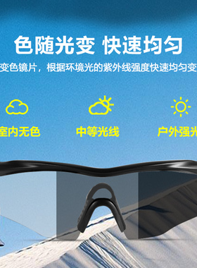 骑行眼镜偏光变色男女防风运动