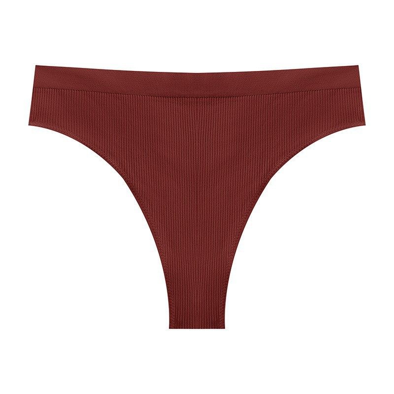 欧美螺纹内裤女大码瑜伽隐形内裤舒适无缝无痕透气少女中腰丁字裤,淘宝优惠券,粉丝福利购,淘宝优惠卷