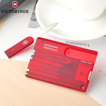 ດັ້ງເດີມ Swiss Army Knife Victorinox Card Knife 0.7200.T (red through) Multifunctional Card Knife Swiss Knife