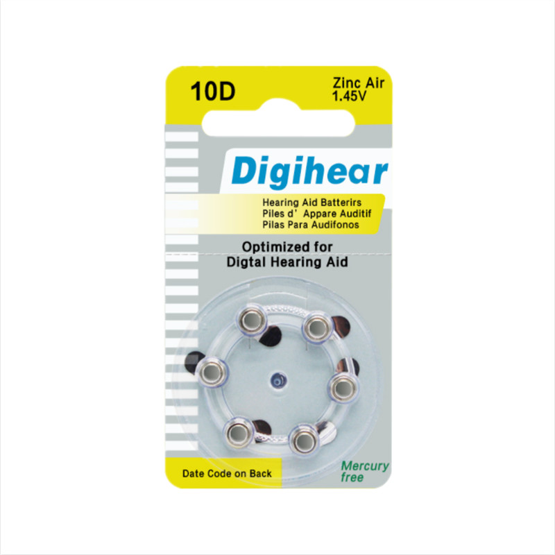 6粒助听器电池Digihear原装10D至力长声312D13D675D纽扣电子1.45 - 图3