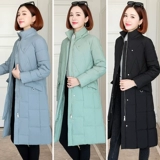 Длинный зимний пуховик с пухом, куртка, средней длины, коллекция 2022, увеличенная толщина, большой размер