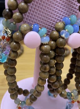 檀木手串手盘珠手链成品