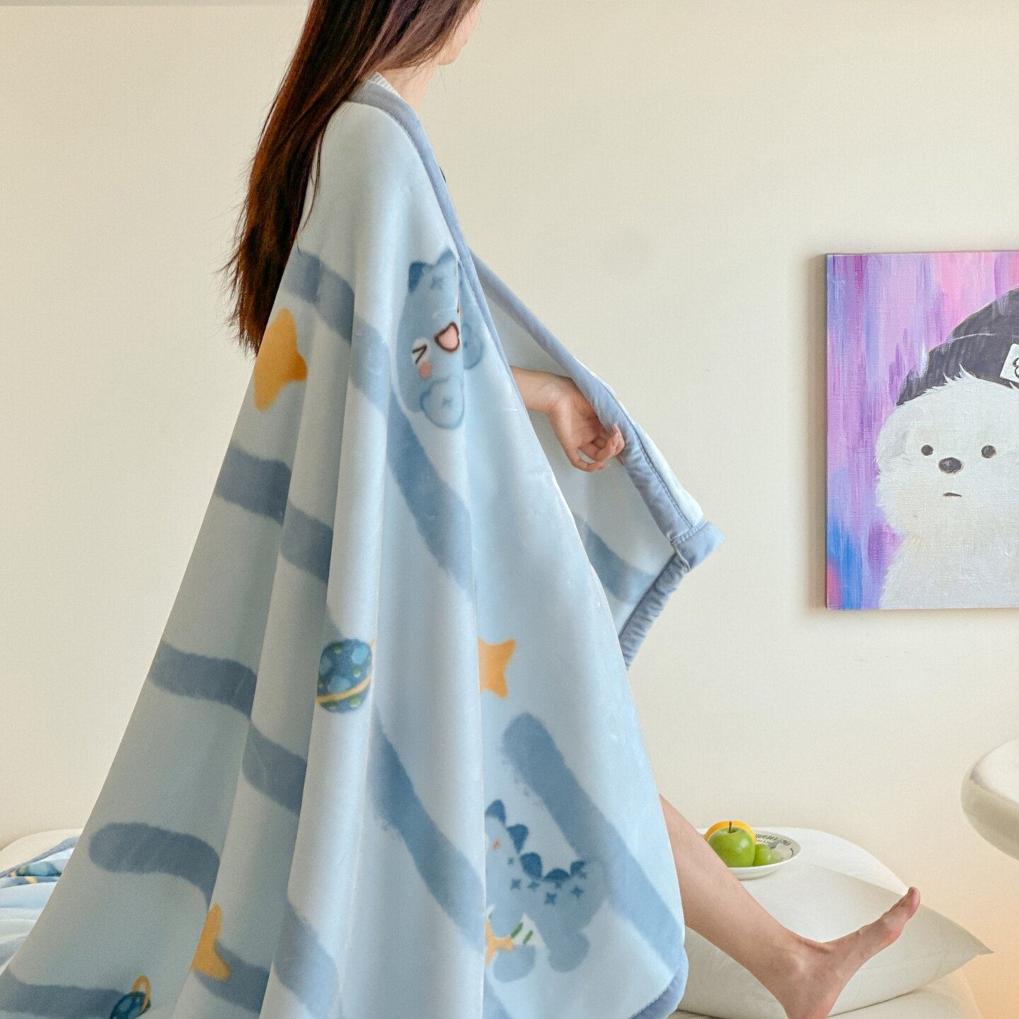 双面拉舍尔毛毯加厚保暖秋冬珊瑚法兰绒小毯子儿童卡通盖毯沙发毯